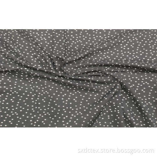 Sustainable Viscose Challis Star Pattern Shirting Fabric